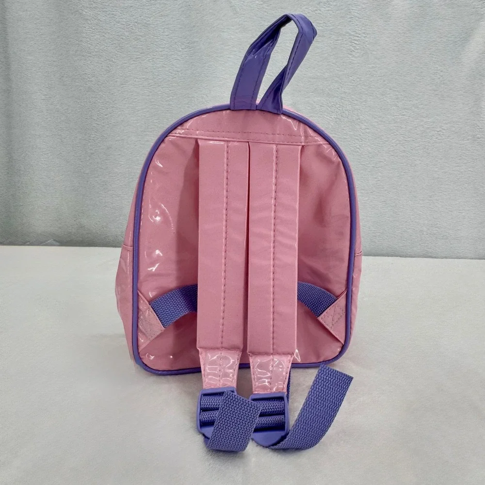 Vintage Barbie Mini Backpack 1996 Pink Plaid Rose Floral Glossy PVC Rare 90s Bag
